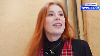 A girl in a vest meets a popular YouTuber and gets intimate