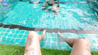My girlfriend’s best friend got fucked in the pool by me