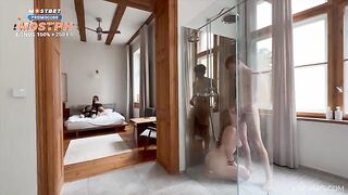 They saw their friends fucking in the shower and wanted to join in