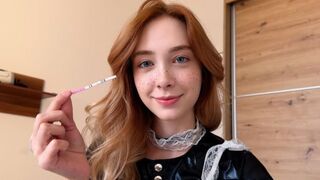 What do you do if the maid is pregnant after a creampie? Fuck her hard again!