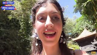 Public blowjob and cumwalk in the waterfall with many people around