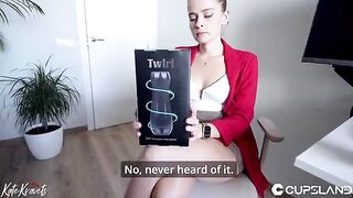 The secretary checked the new stroker and had sex with her boss