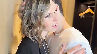 The wife was fucked by two cocks and got a lot of cum