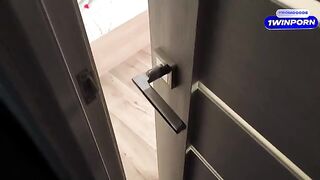 I was spying on my stepsister, she saw me and gave a blowjob