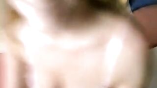 Girl with glasses has sex at home and sucks cock