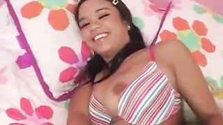 Brunette woman has sex with her guy with a big dick