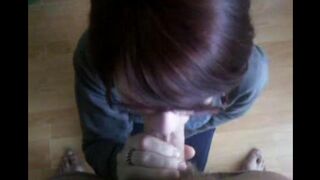 She sank to the ground and began to work on him, mouth wrapped around