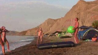 A hot naked game of badminton on the nude beach is a must-see!