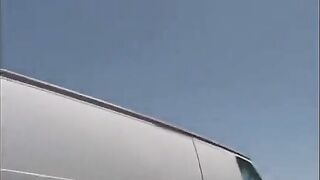 The pretty girl was picked up by a guy in his car