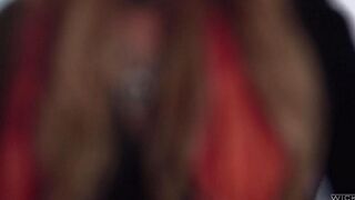 Three guys fucked a blonde in sexy stockings