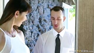 A noble man fucked beauty with big fake tits