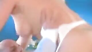 Sex with a beautiful woman in white stockings is wonderful and awesome