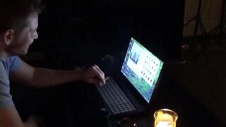 The wife got excited after watching a porn video and started to fuck with her husband