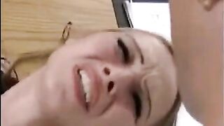 A hand with a penis penetrates a girl while masturbating