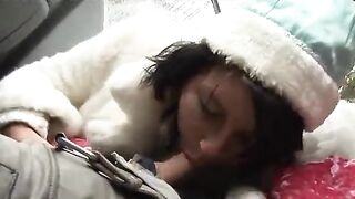 Drunk Santa fucked Snow Maiden and another girl in a threesome