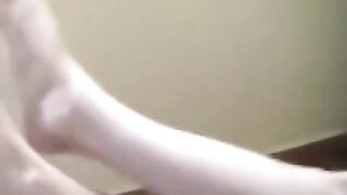 A drunk girl, desperate for a smoke, went naked on the sofa
