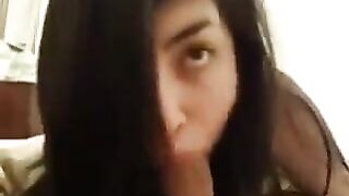 A lesson in sucking cock for a girl, and she became very good at it