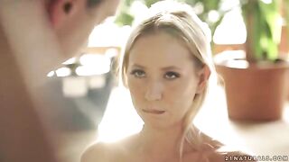 A cute blonde from Budapest, Kiara Lord, gently satisfies her husband on horseback