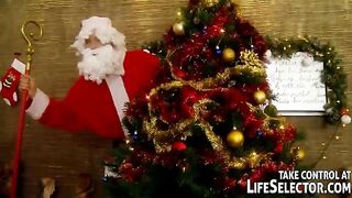 Five guys in Santa suits fucked Russian slut on Christmas