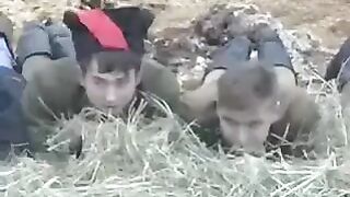 A young guy fucked a girl in the barn, bringing her there