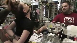 Girl was fucked roughly in the shop, it was a wild scene