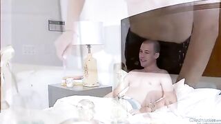 Amber Rain fucks with her husband and his friend in a steamy session