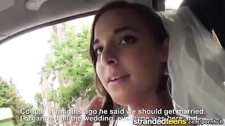 The bride was fucked in the car by a taxi driver