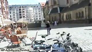 A daring girl exposed herself to the public for money