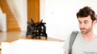 Two men fuck sexy brunette Veronika Avluv in an intense scene