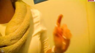 Girl was in the toilet and started rubbing herself, but then things got better