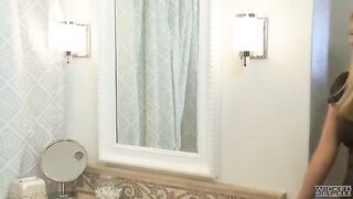 The husband fucked his wife in the bathroom, she did not mind