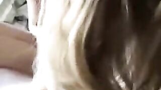 A young girl has sex at home with her boyfriend in POV style