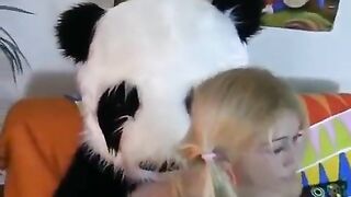 A woman has sex with her bear friend Panda