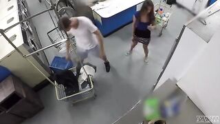 A girl has sex while doing laundry, being filmed secretly