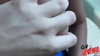 Home blowjob on the toilet, as seen in popular homemade videos
