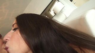 Nice lesbians have sex on the couch with sweet pussy licking