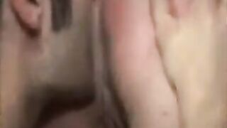Auntie gets spanked and stacked on a board in a rough BDSM scene