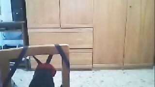 A hot webcam show with a stunning brunette and her impressive assets