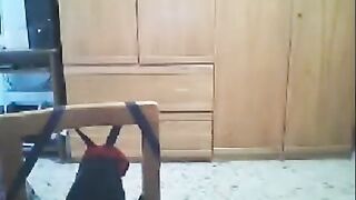 A hot webcam show with a stunning brunette and her impressive assets