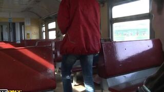 A guy picked up a girl on the train and shot a home sex video