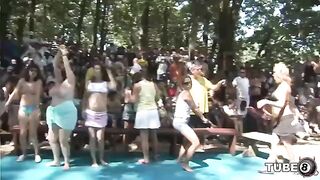 A girl just wants to have fun in the forest with someone