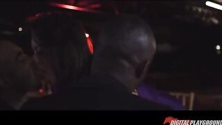 Brunetochka has sex with two black guys at the same time, enjoying every moment