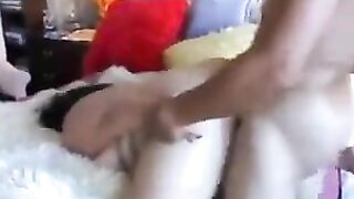 Man checked the strength of thick Asian ass