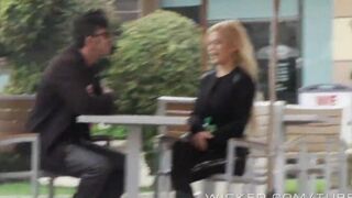 The blonde girl was caught and fucked right in the car
