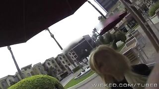 The blonde girl was caught and fucked right in the car