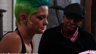 The sexy emo blonde girl fucks deep in her ass
