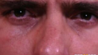 The muscular guy fucked a hot blonde with big fake tits on the couch