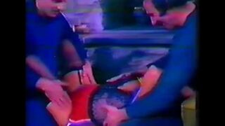 Retro Italian threesome sex with big tits and stockings