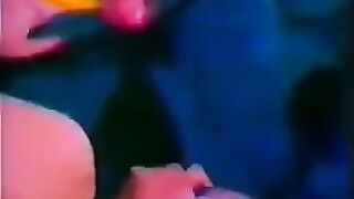 Retro Italian threesome sex with big tits and stockings