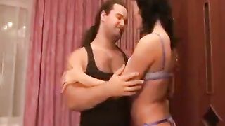 The guy fucked a girl in interesting poses of gymnastics